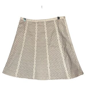 Proenza‎ Schouler x Target A-Line Mini Skirt Beige Gray Geometric Lined Size 3